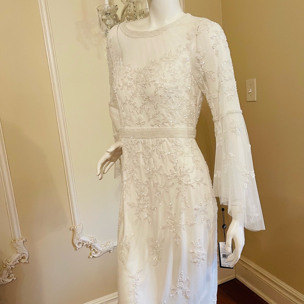 Adrianna Papell Women's Beaded Sheath Dress Size 12 - Picture 9 of 16